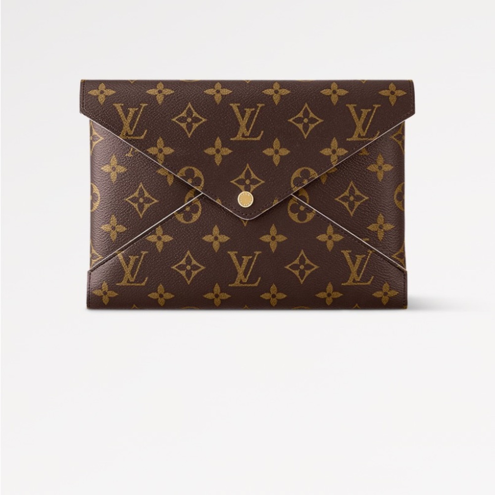 Louis Vuitton Brown and Gold Monogram Clutch